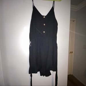 Black romper with tie